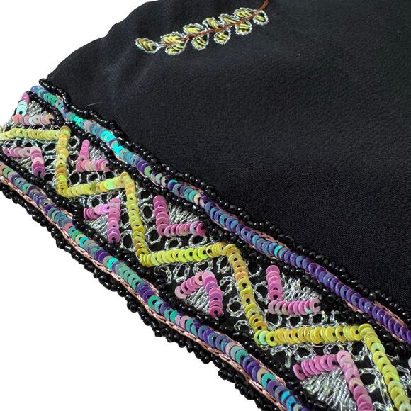 Boston Proper Silk Sheer Embroidered Sequin Off Shoulder Top Women's Large Fairy - Picture 4 of 12